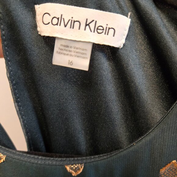 Calvin Klein Illusion-Sleeve A-Line Dress NWT size 16 - Picture 8 of 12